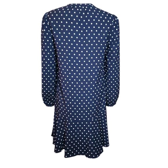 Draper James Dress Womens Size XS Blue Polka Dot Long Sleeve Reese Witherspoon - Picture 3 of 7